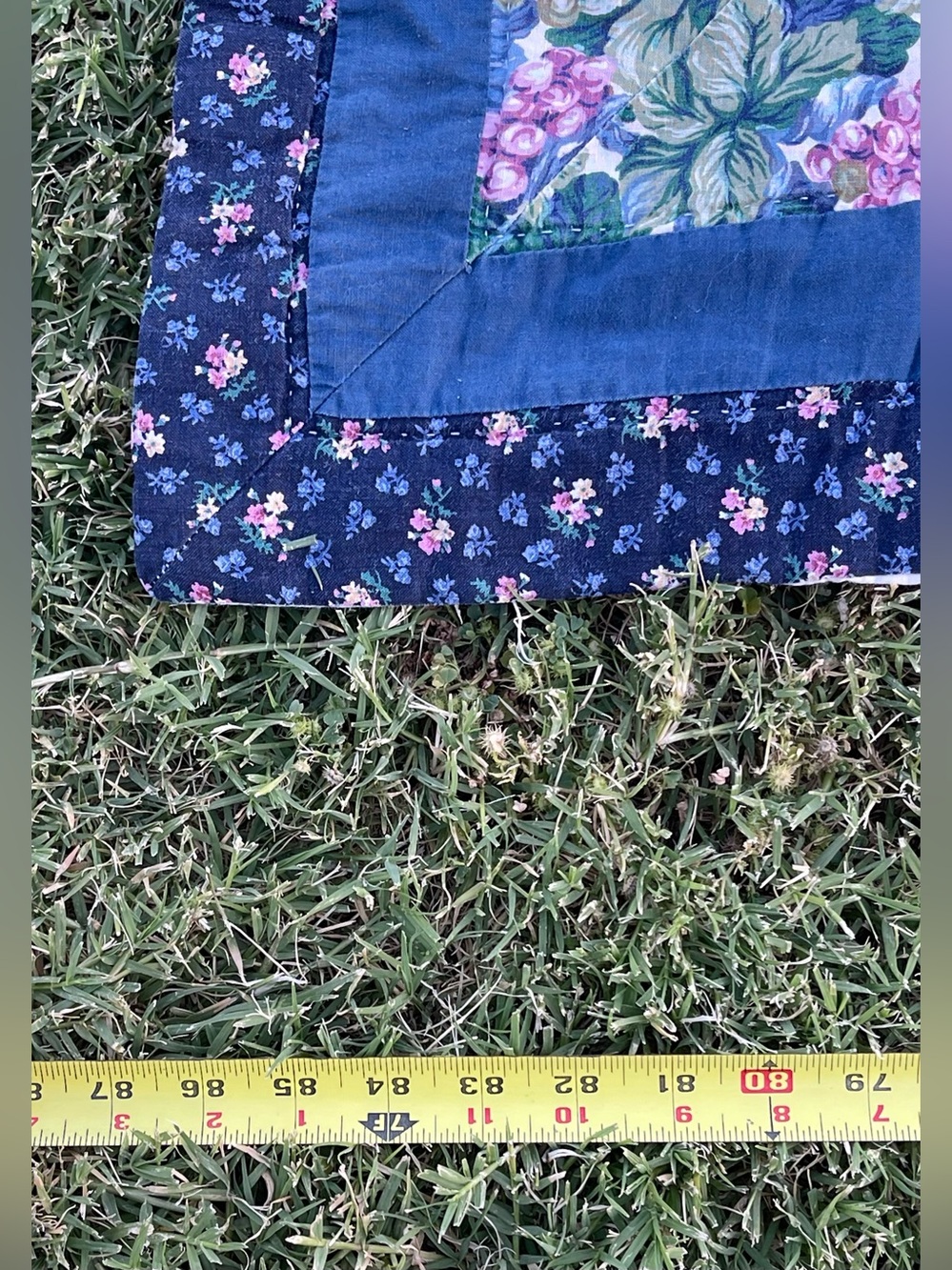 Vintage Handmade Lone Star Patchwork Quilt Bedding 94” x 86.5” Queen - Picture 6 of 9